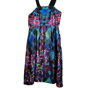MacKenzie Mode Dress 10 Intrigue Spring Fling Floral Bandage Pocket Black Modern